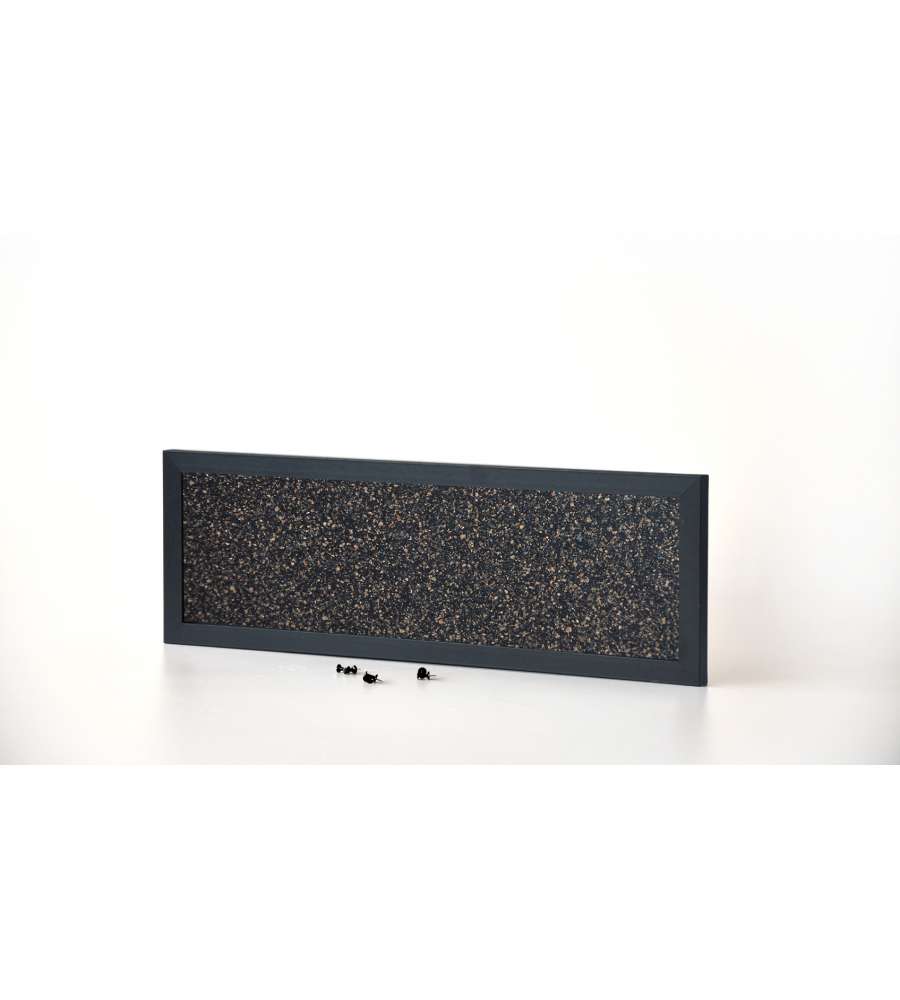 Bacheca in sughero nero rettangolare 90 x 30 h cm.