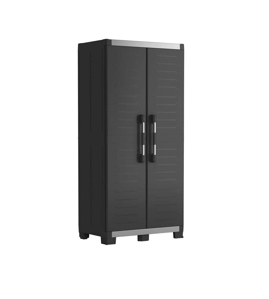Keter Armadio in Resina Nero XL 88x45x181cm - Multiuso con 3 Ripiani
