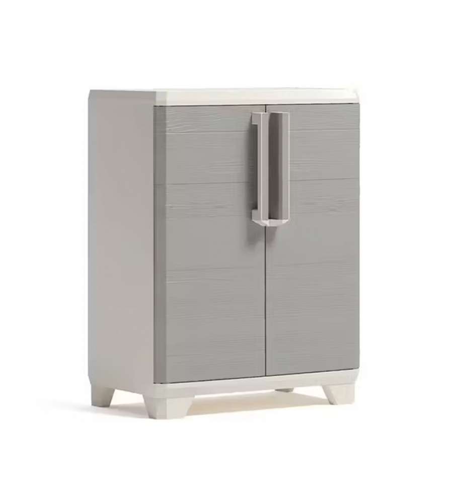 Keter Armadio Linear Wood Basso Grigio Tortora - Multiuso in Resina - L68xP39xH90 cm