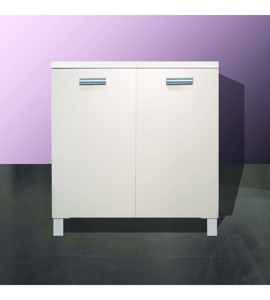 Base Cucina Easy 80 - Mobile a 2 Ante Bianco, Design Moderno, 80x50 cm