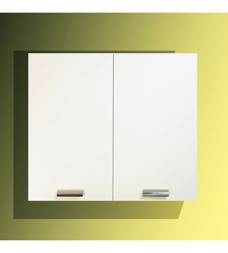 Pensile Cucina Scolapiatti Bianco 80 cm con Maniglie Cromate