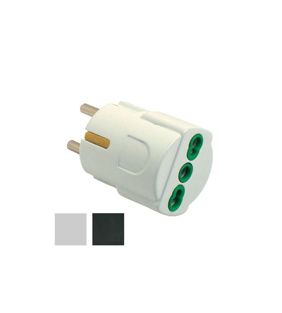Adattatore Schuko 10/16A+T Bianco 81090 Fme