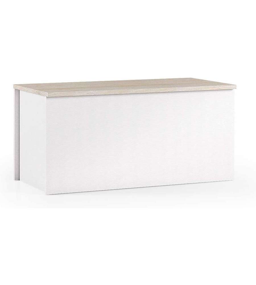 Terraneo Baule Contenitore Bianco Rovere 90x45x45 cm - Design Elegante e Funzionale