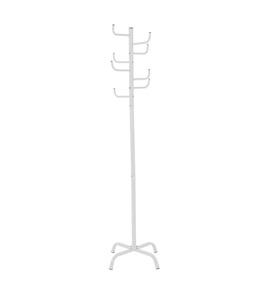 King Home Appendiabiti Bianco in Acciaio con 8 Bracci - 175 cm