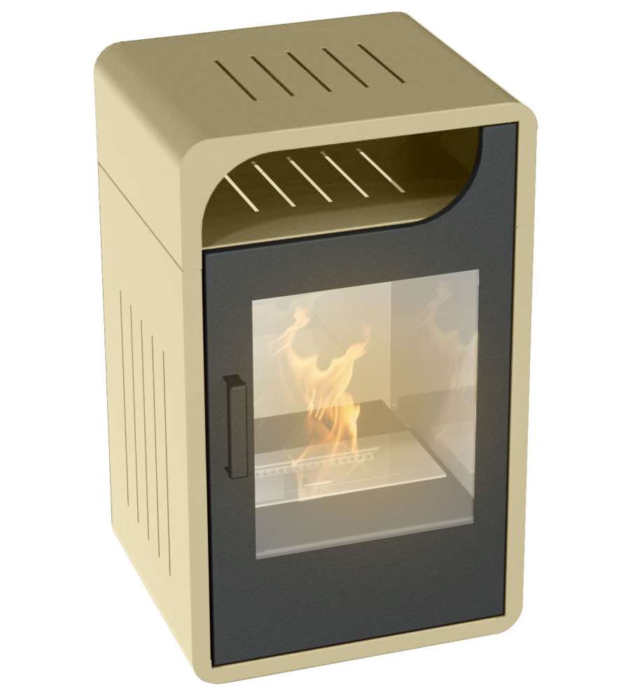 GMR Stufa a Bioetanolo FIAMMETTA JUNIOR Beige 65x38x40 cm - Design Elegante