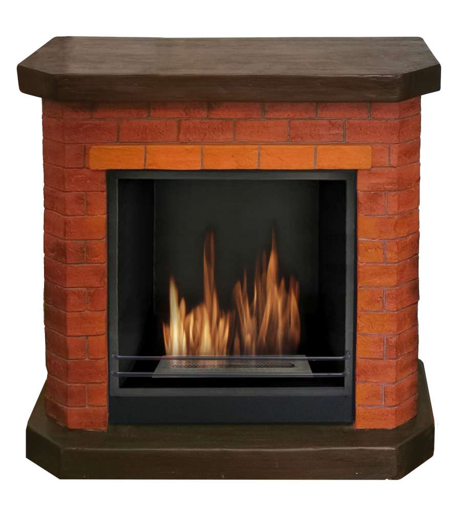 Camino da appoggio BRICCHETTO effetto mattoni a bioetanolo