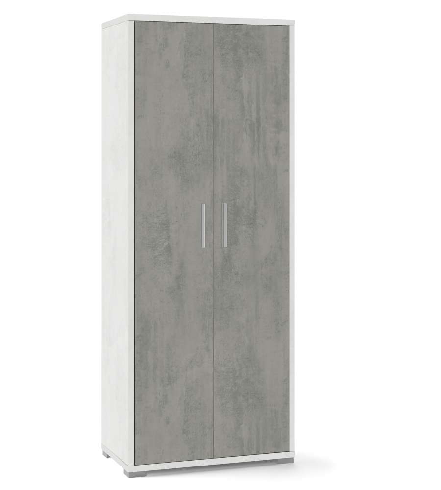 Sarmog Mobile Multiuso Doublè in Ossido Bianco e Cemento - 182x71 cm