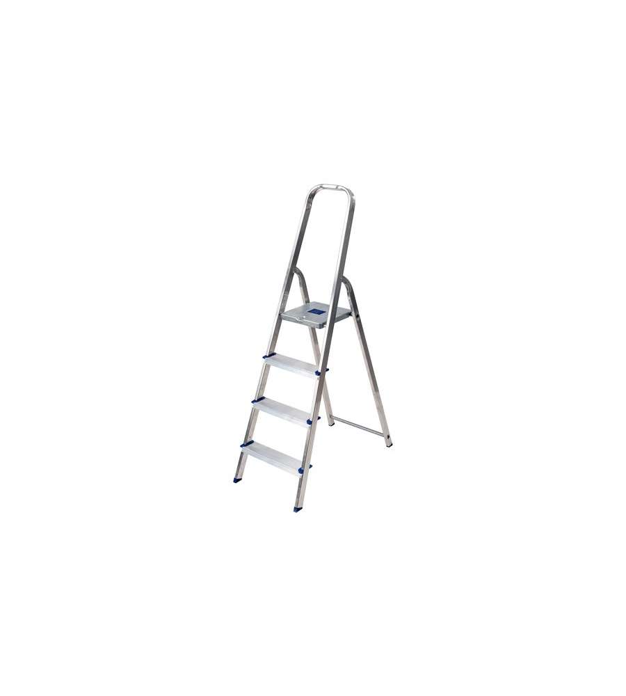 Facal Scala in Alluminio Alfa - 4 Gradini Leggera e Robusta 44x82x145cm - 150 Kg