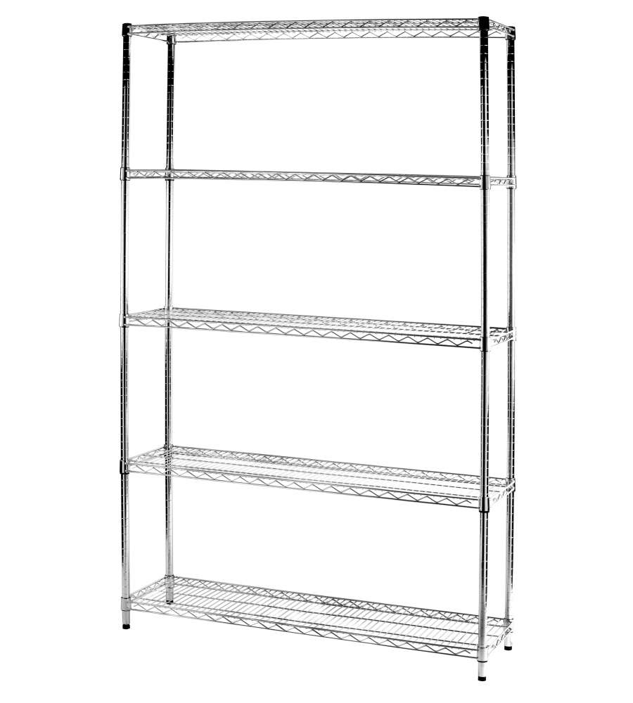 Serena Group Scaffale Acciaio Cromato - 5 Ripiani - 35x120x200 cm