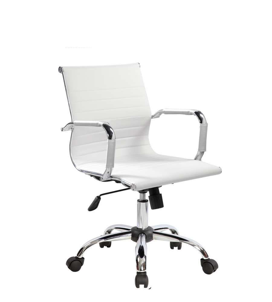 Dallas Poltrona Direzionale Con Braccioli - Bianca