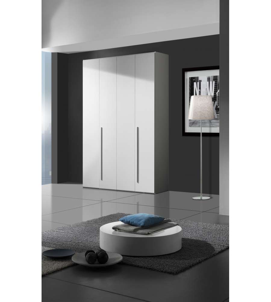 MCS Mobili Armadio Compo 4 Ante Bianco Frassinato e Olmo Frida