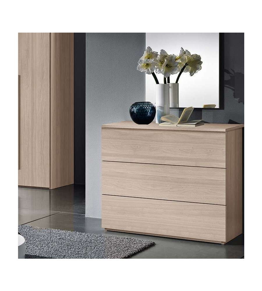 Mcs Mobili Comò Easy Olmo 3 Cassetti Push-Pull 90x79x46 cm