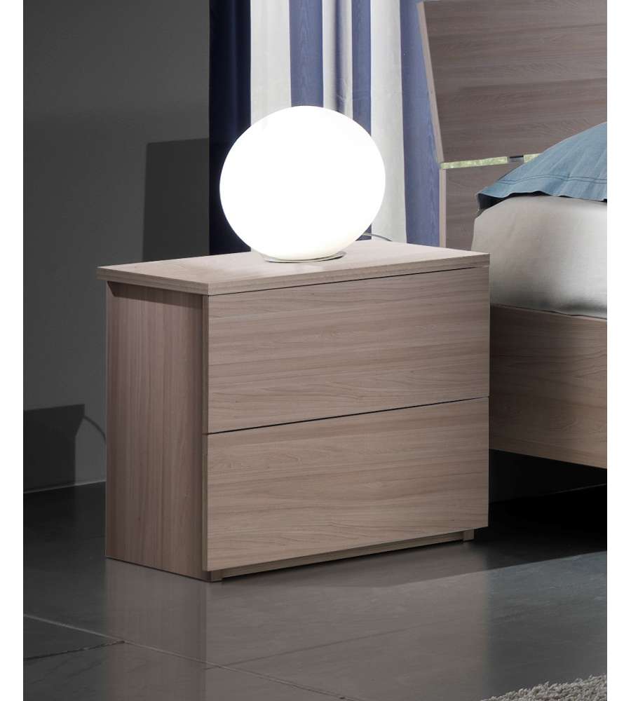 Mcs Mobili Comodino Easy Olmo - 2 Cassetti Push-Pull - 47x37x46 cm
