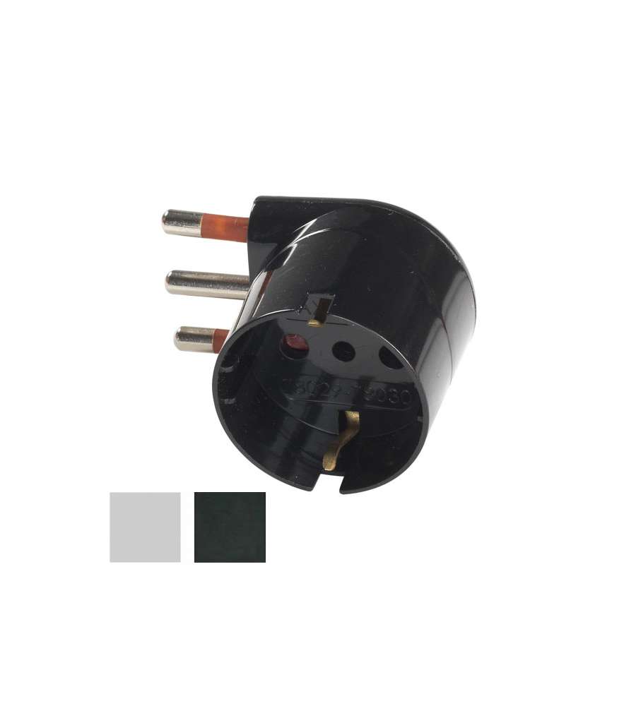 Adattatore Schuko 16A 2P+T Bianco a 90° Rosi