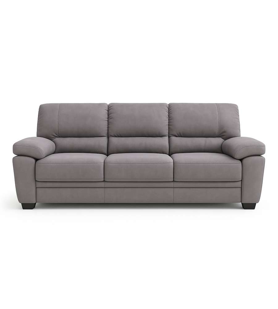 Divano 3 Posti Jupiter Beige in Nabuk 206x90x86h cm - Comfort Moderno