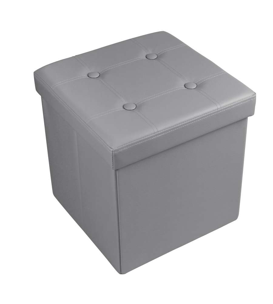 Domo Mea Pouf Pieghevole Smoky Grey 38x38cm - Seduta e Contenitore Elegante