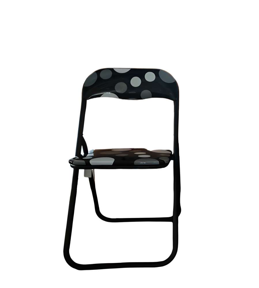 Domo Mea Sedia Pieghevole a Pois - Struttura in Acciaio - Nero - L44 x P45 x A79 cm