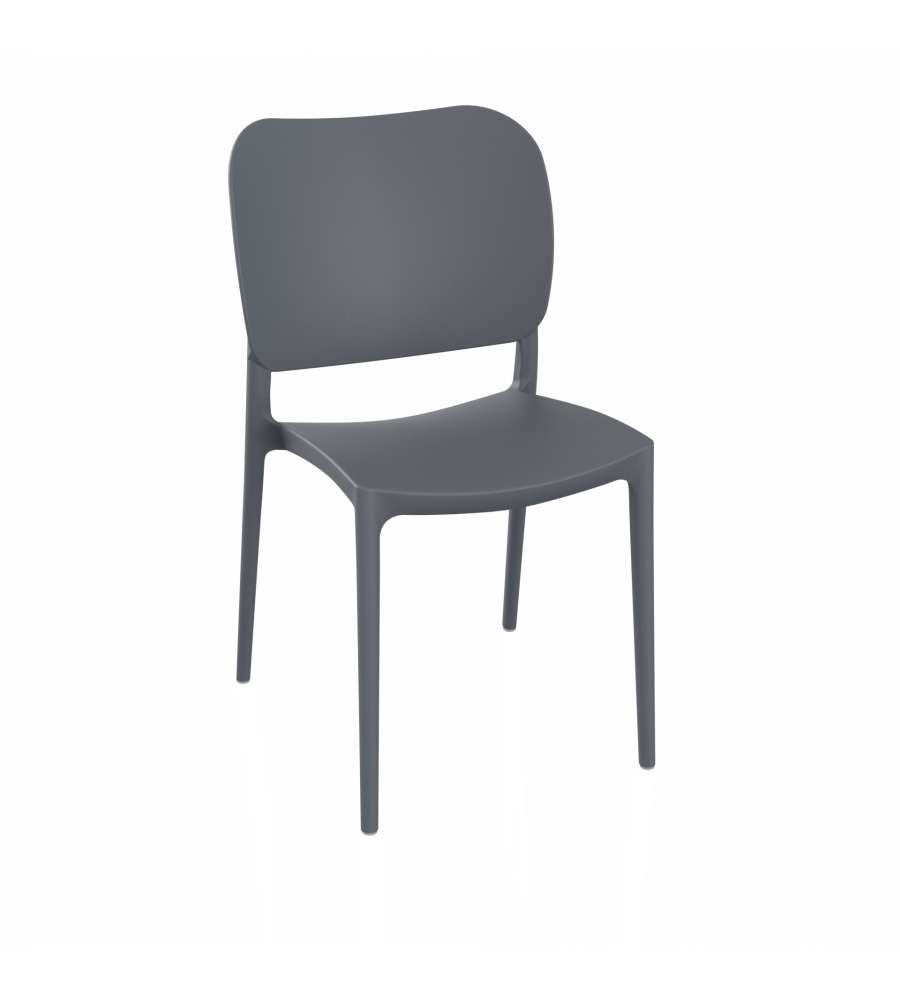 Domo Mea Sedia Orbita - Polipropilene Grigio - 45x56x84 cm