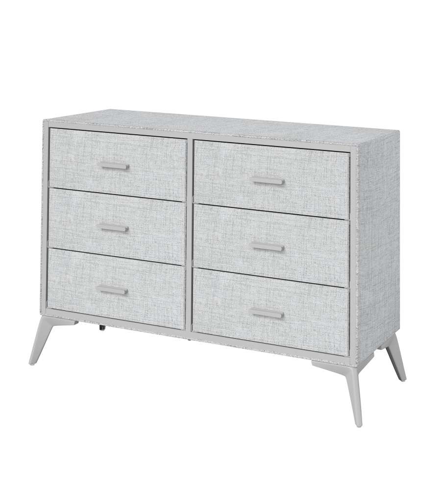 Domo Mea Cassettiera Moderna Grigio Chiaro - 6 Cassetti, Design Versatile