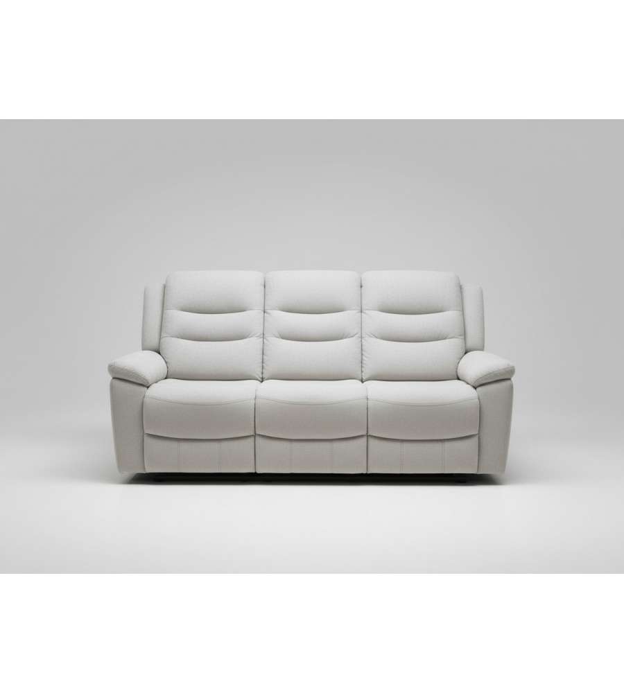 Domo Mea Divano Comfort Reclinabile 3 Posti Greige 205x95x103 cm