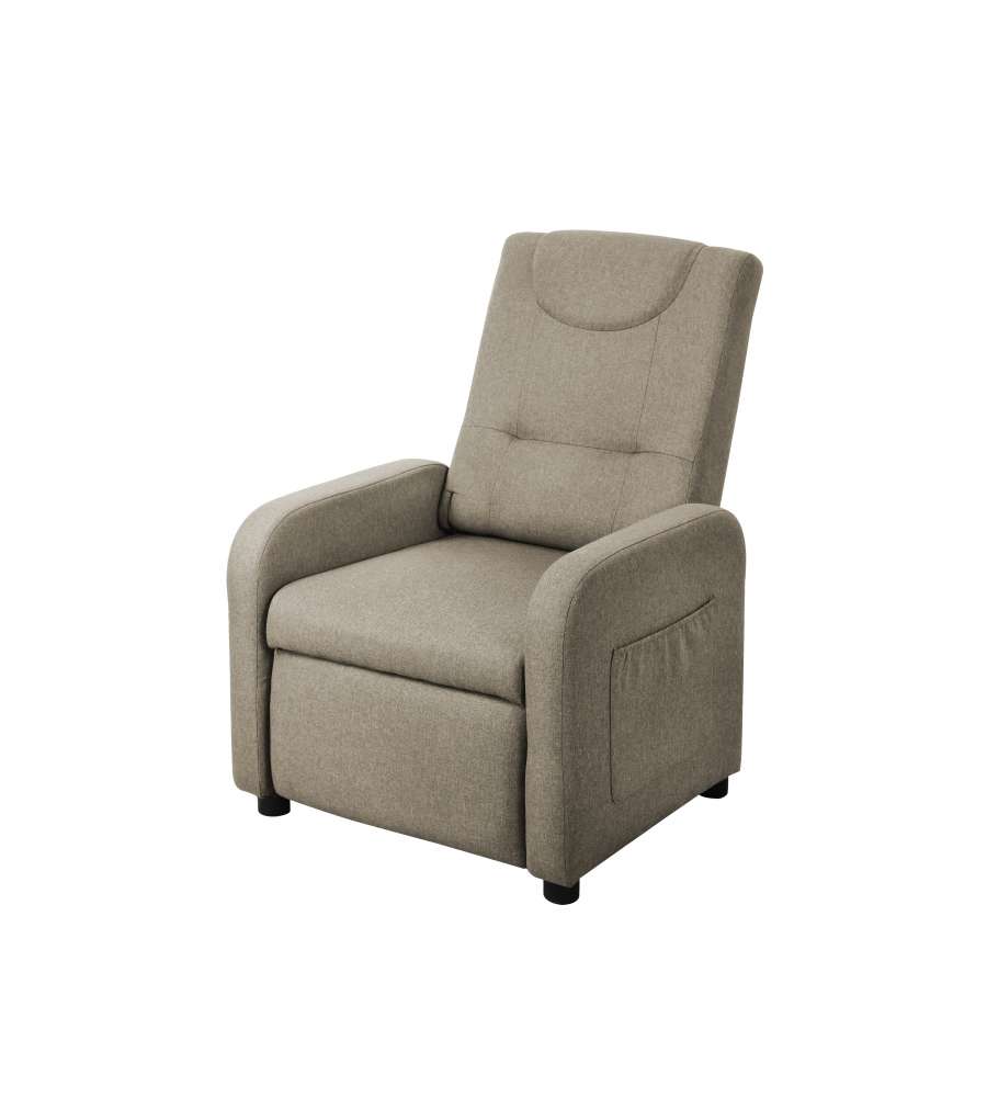 Domo Mea Poltrona Reclinabile Tortora Slide Glider con Poggiapiedi