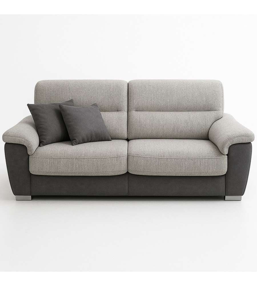 Divano Flora 3 posti Grigio Chiaro Antracite 210x97x95 cm