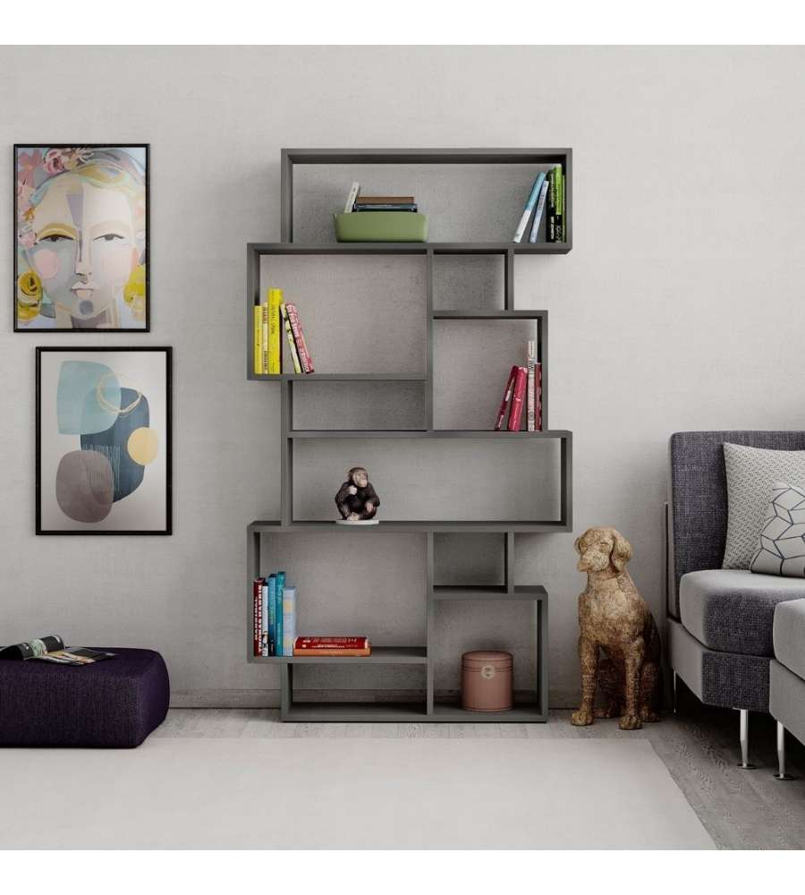 Libreria orizzontale Karmato bifacciale cemento