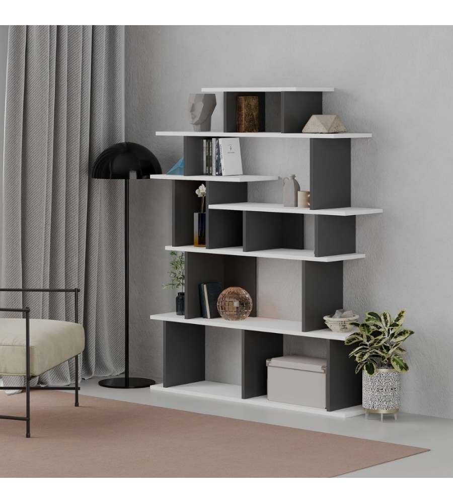 Libreria design Apollon bianco antracite