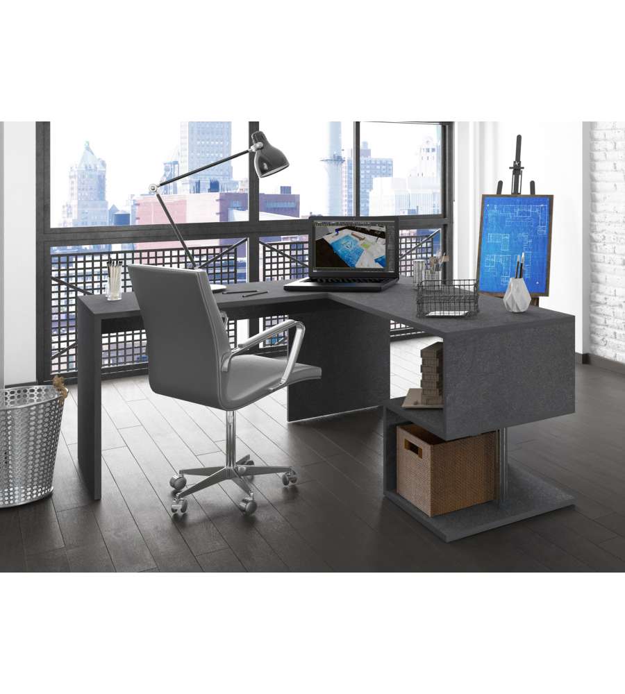 Web Furniture Scrivania Angolare Esse Report - Design Moderno 100% Made in Italy