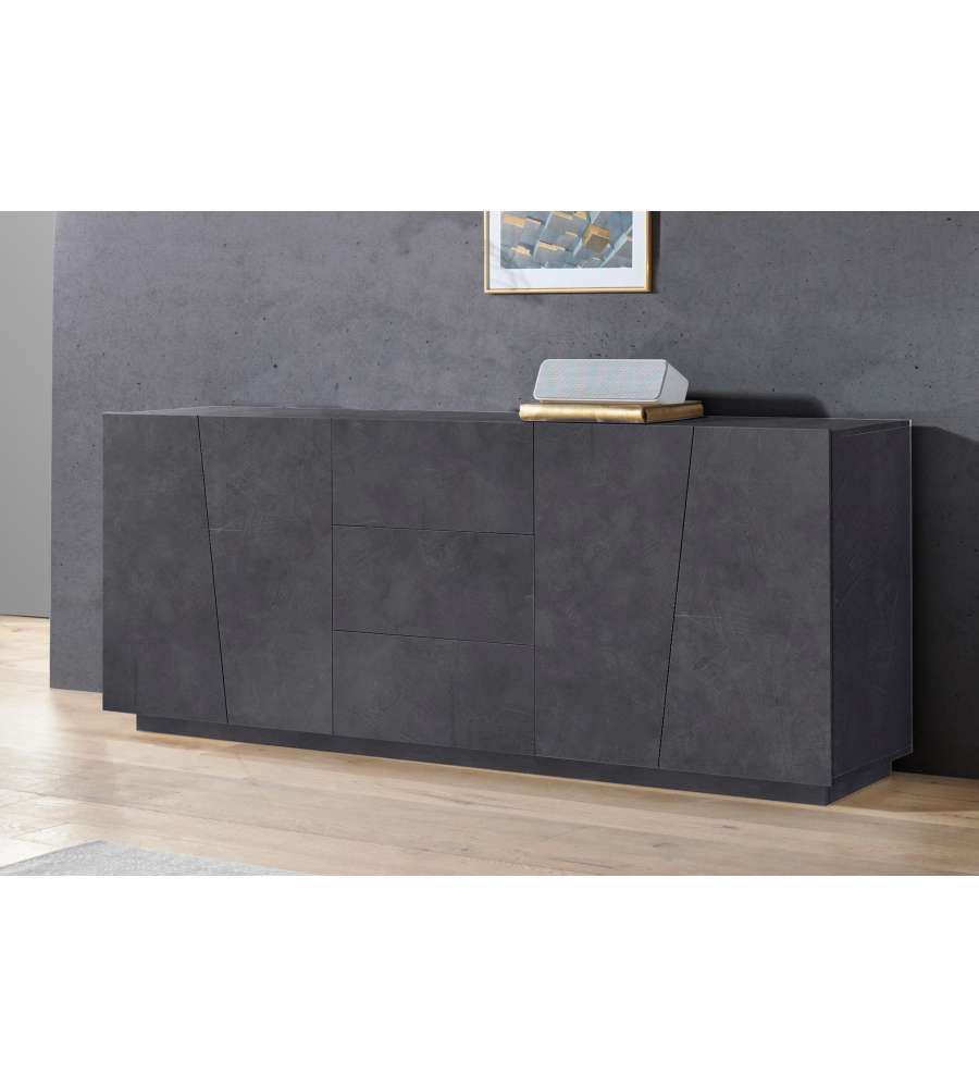 Web Furniture Credenza Vega Ardesia - Design Moderno 220cm