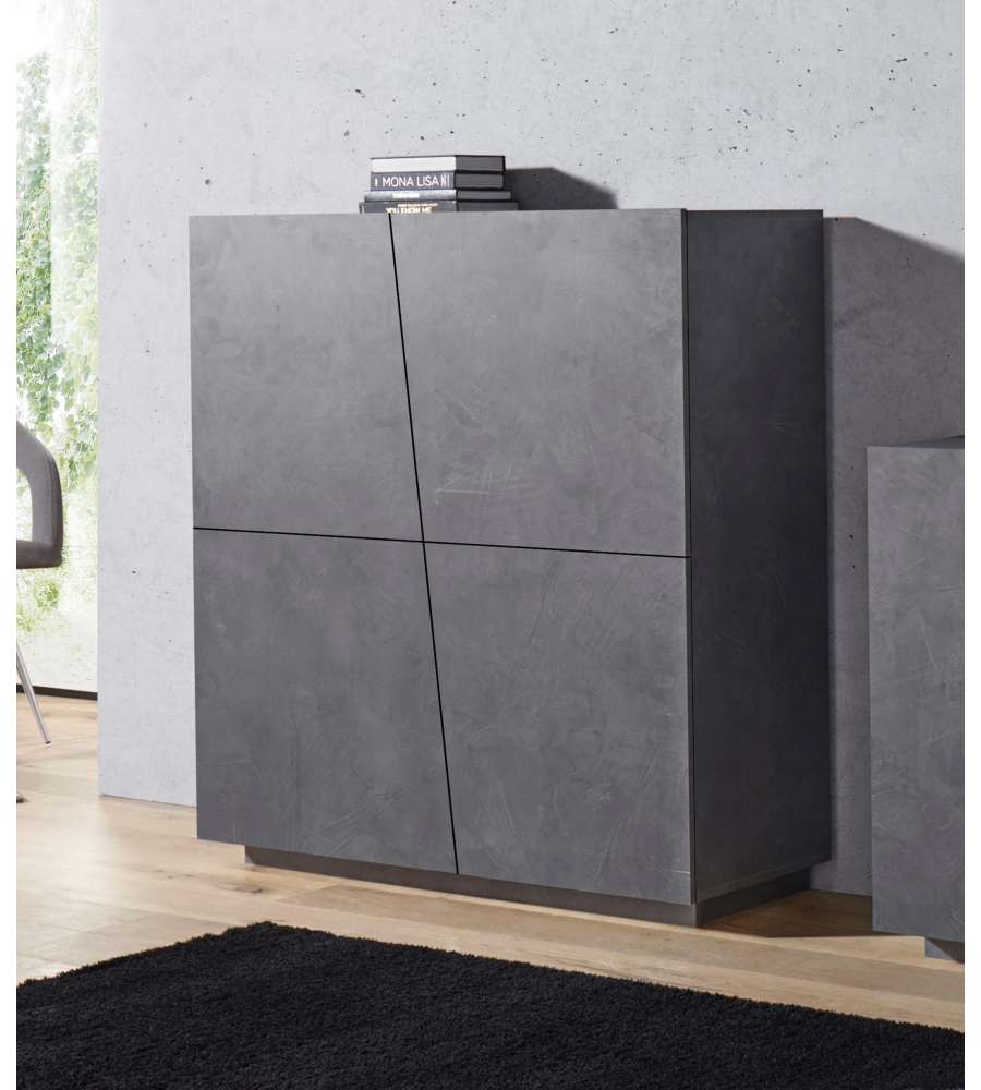 Web Furniture Madia VEGA Moderna Ardesia - Design Italiano 126x120 cm