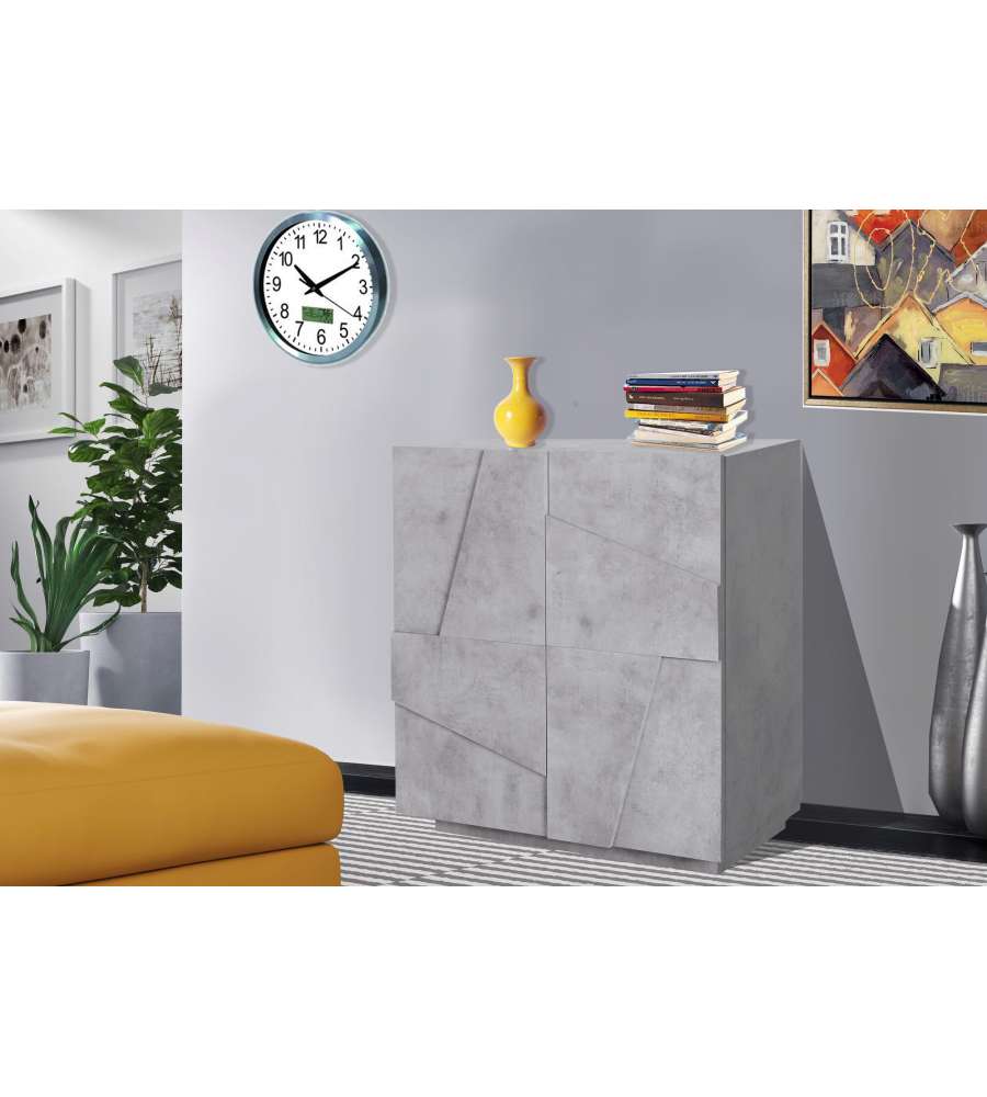 Web Furniture Credenza Ping Moderna in Cemento Bronx - 86x81.2 cm