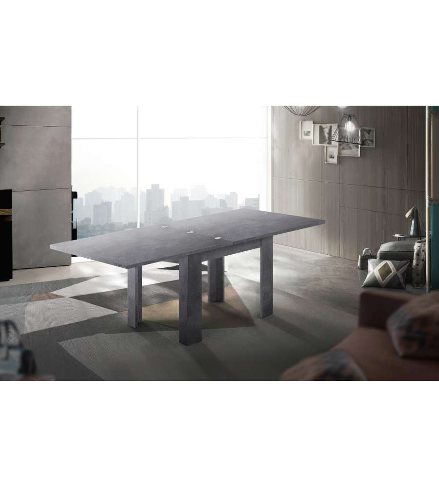 Web Furniture Tavolo Allungabile a Libro Moderno Ardesia 90/180 cm