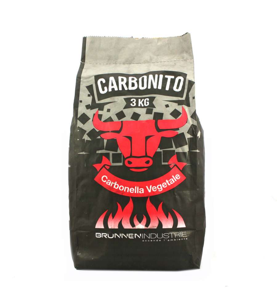 Carbonito Carbonella Vegetale 3 kg - Accensione Rapida e Alta Resa - Ideale per Barbecue e Grigliate - Bassa Umidità e Ridotto Contenuto di Ceneri