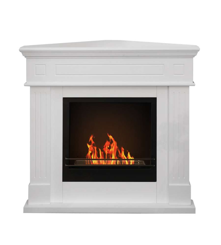 Camino a bioetanolo angolare biocamino da terra ad angolo FORD Bianco L110 x P63 x H102