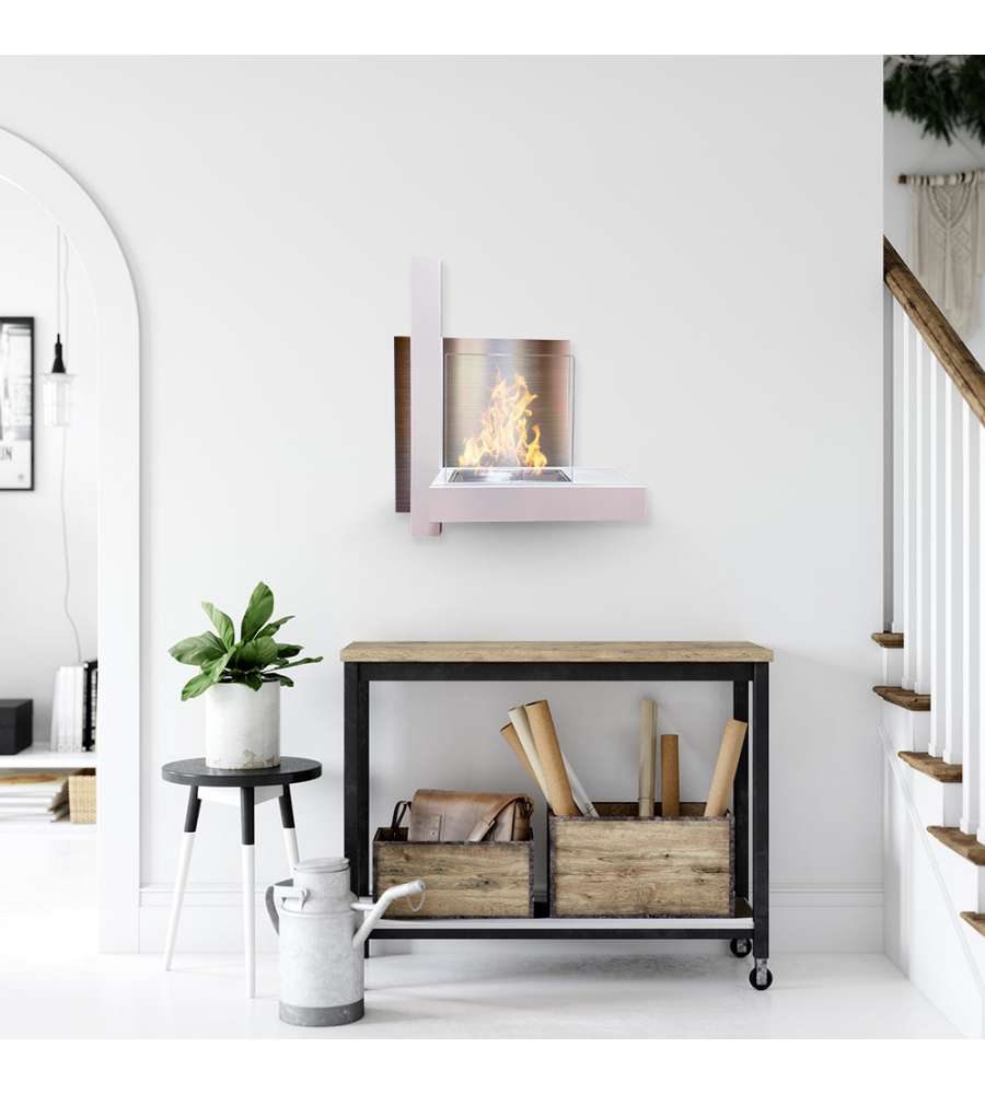 Camino a bioetanolo biocamino da parete VIENNA Bianco L65 x H75 x P23