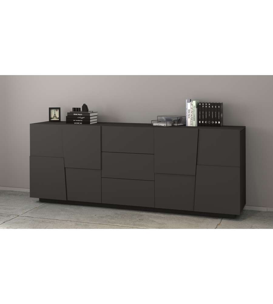 Web Furniture Credenza Pongo Sideboard 220 Antracite Opaco 220x44x86 cm