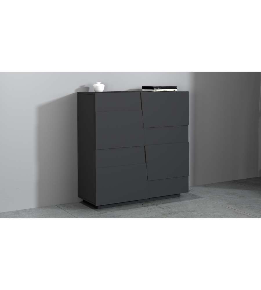 Web Furniture Credenza Pongo Highboard 120 Antracite Opaco 120x44x126