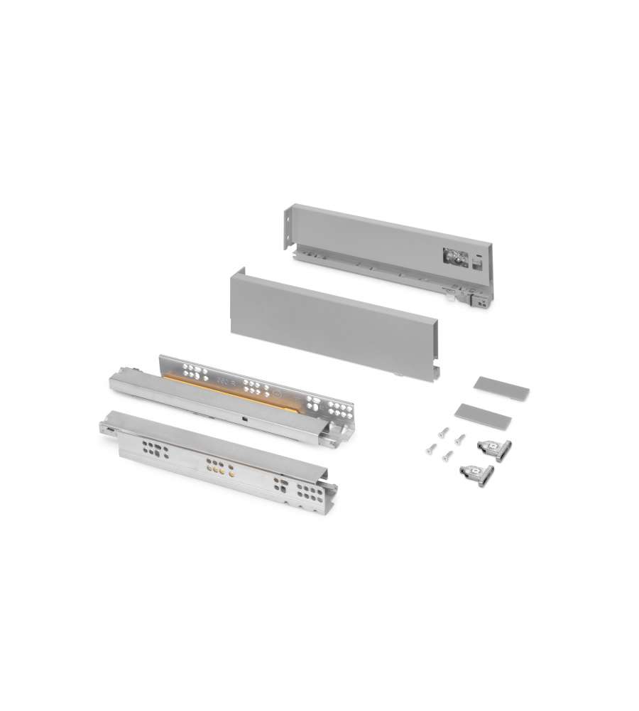 Emuca Cassetto esterno Vertex 40 kg altezza 93 mm, Profondità:350, Verniciato alluminio, Acciaio.