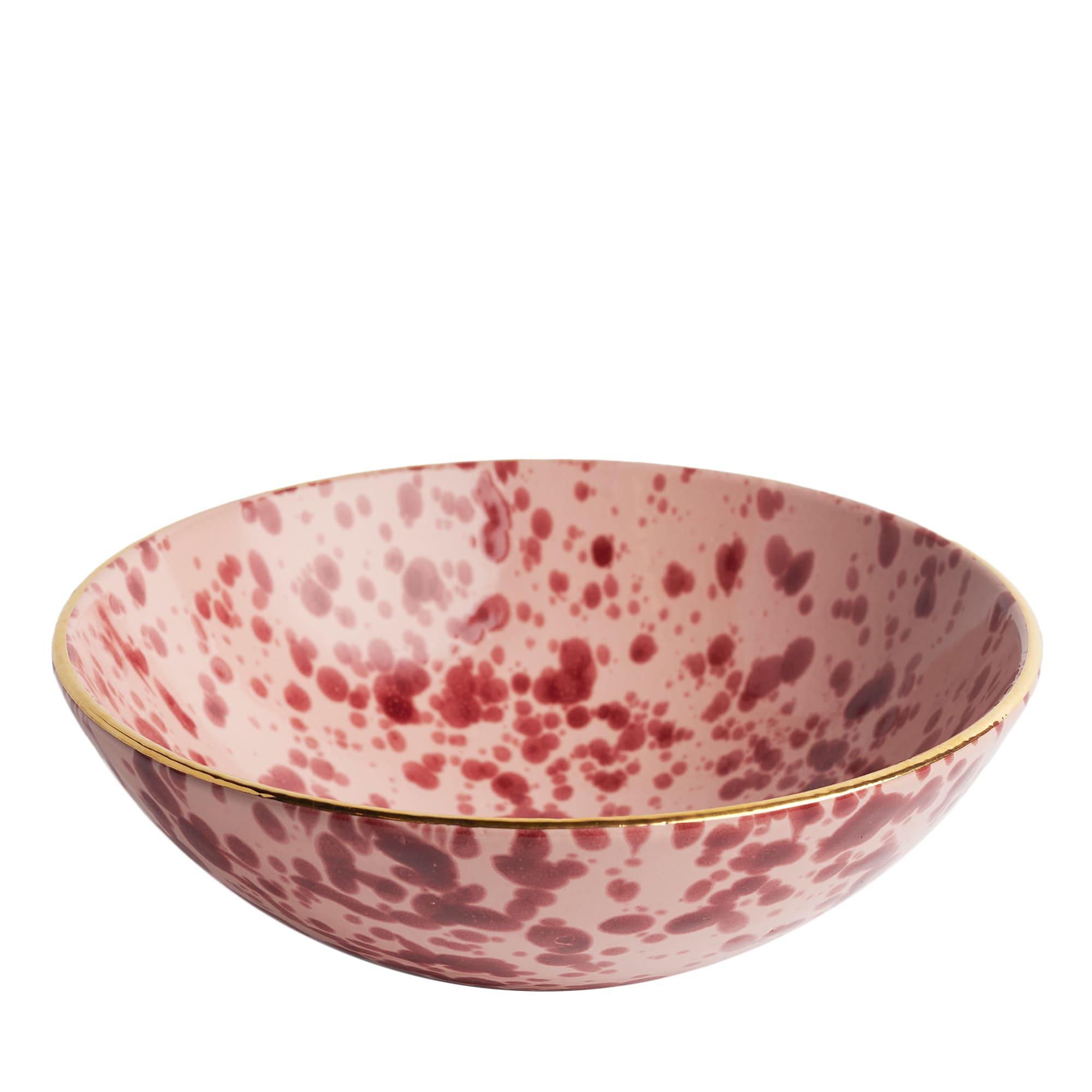 Set di 2 ciotole in ceramica rossa Pois