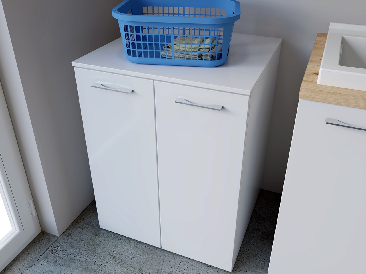 Portalavatrice 2 Ante BONK Bianco Lucido-9019753