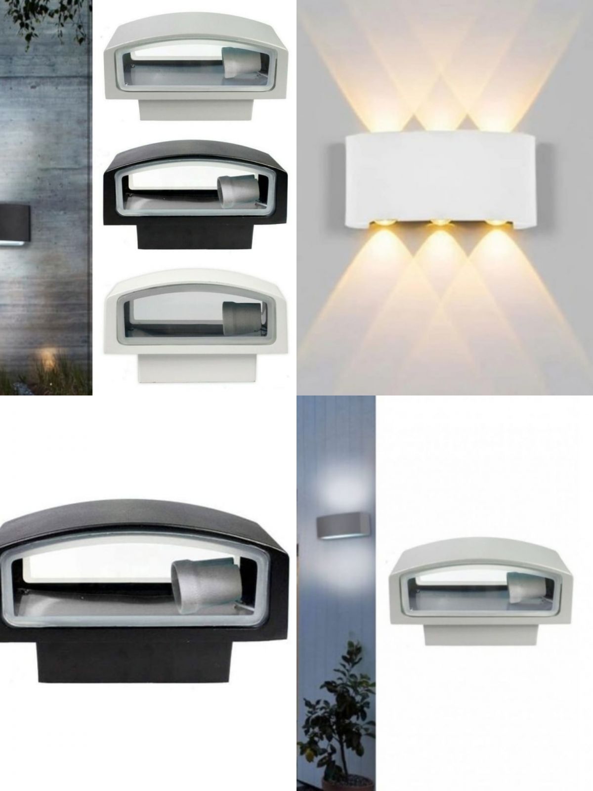 APPLIQUE DA MURO USO ESTERNO COLORE NERO, BIANCO, GRIGIO ATTACCO E27 UNIVERSO