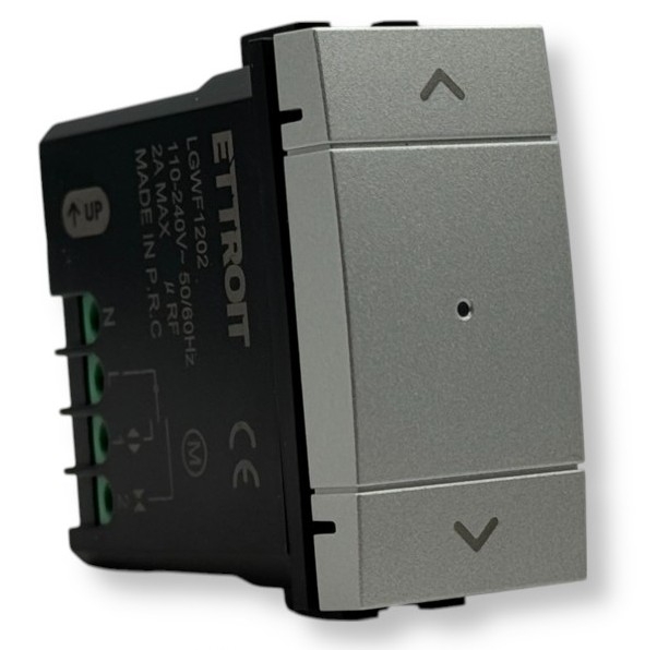 ETTROIT INTERRUTTORE SMART WIFI CONNESSO PER TAPPARELE TUYA BITICINO LIVING - COLORE GRIGIO