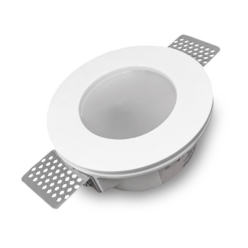 LAMPADA DA SOFFITTO A INCASSO PORTAFARETTO IN GESSO GU10 BIANCO GS-15