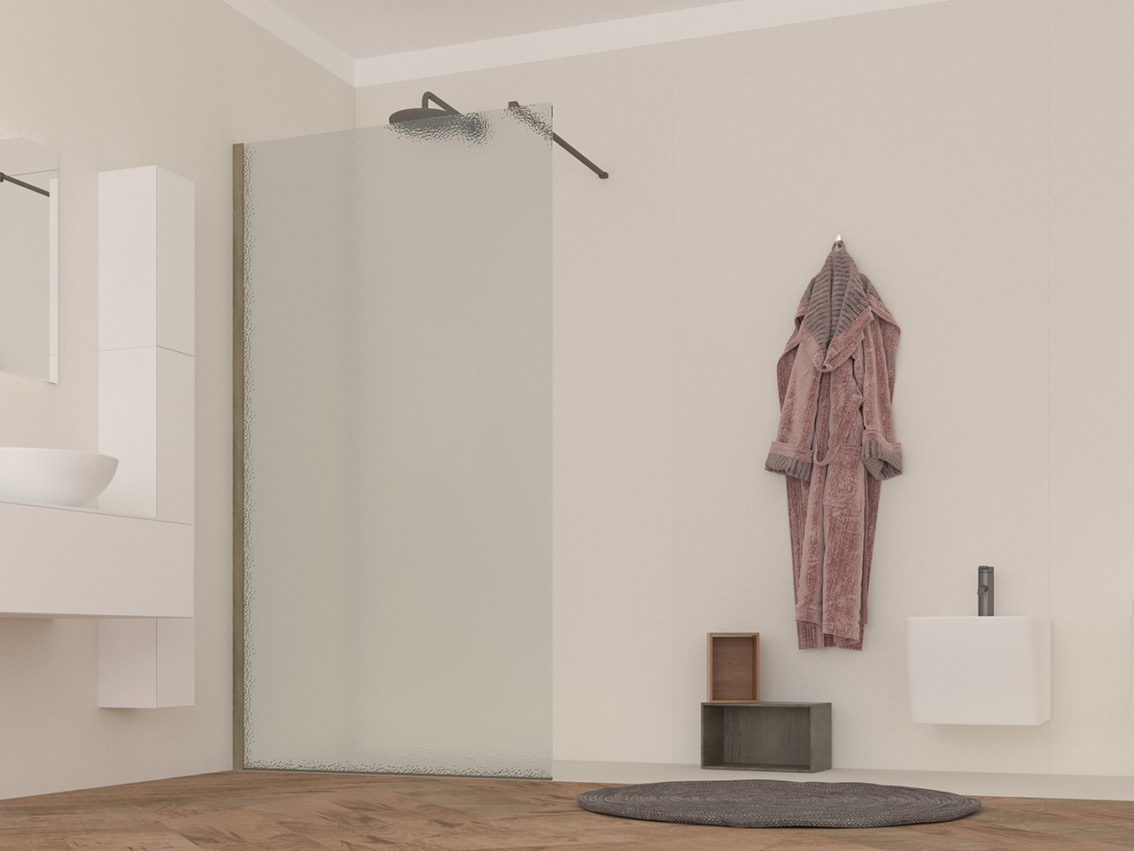 Doccia Walk in OM 100 cm H200 Est 98/100 Stampato/Rovere Cognac-72465