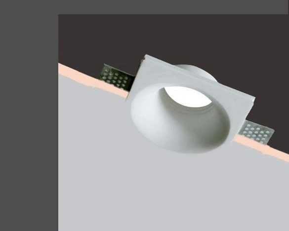 UNIVERSO LAMPADA DA SOFFITTO A INCASSO PORTAFARETTO IN GESSO BIANCO GS-14