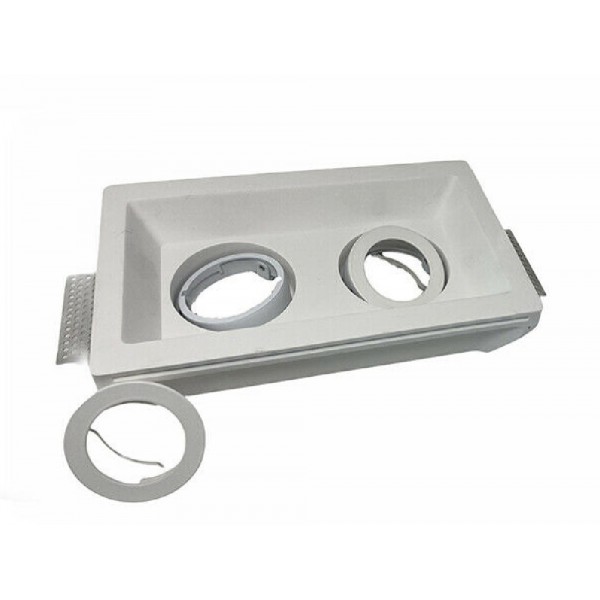 UNIVERSO LAMPADA DA SOFFITTO A INCASSO PORTAFARETTO IN GESSO REGOLABILE 2XGU10 GS-21