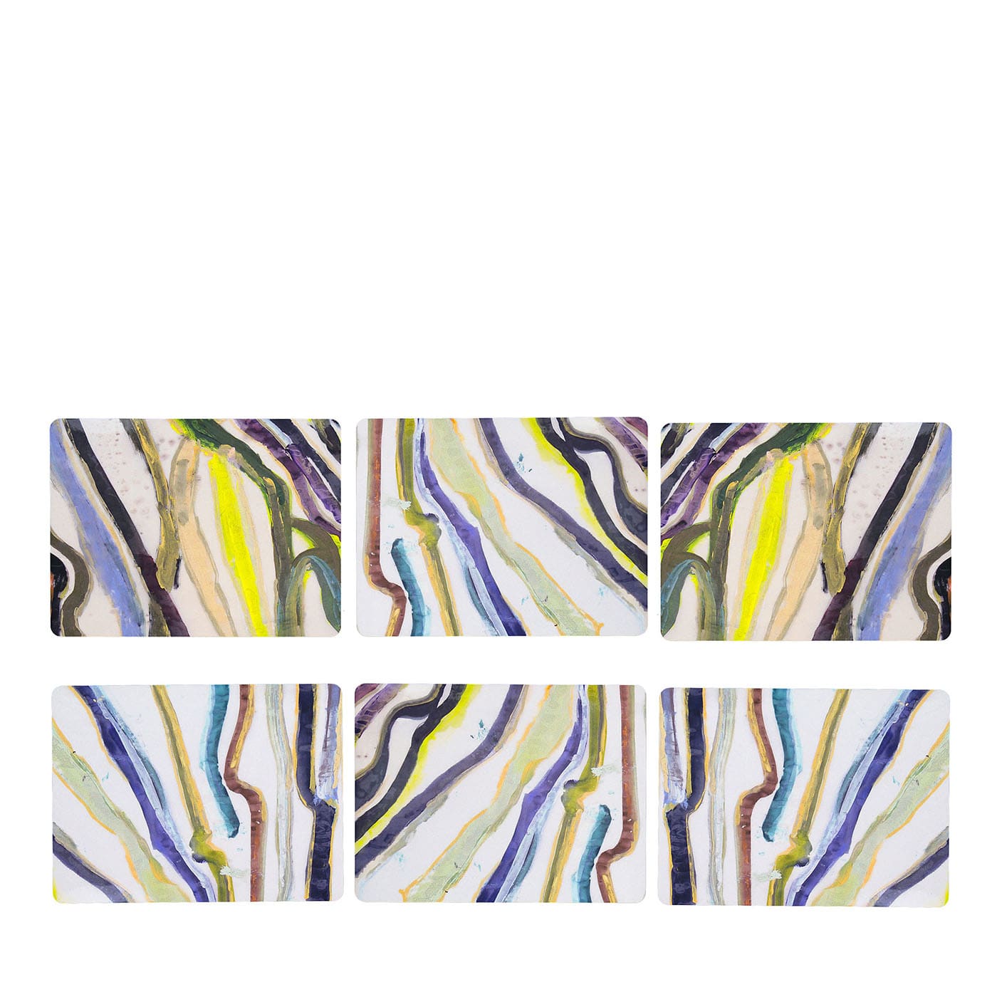 Amazonia Set di 6 tovagliette in fibra di legno lucido stampato