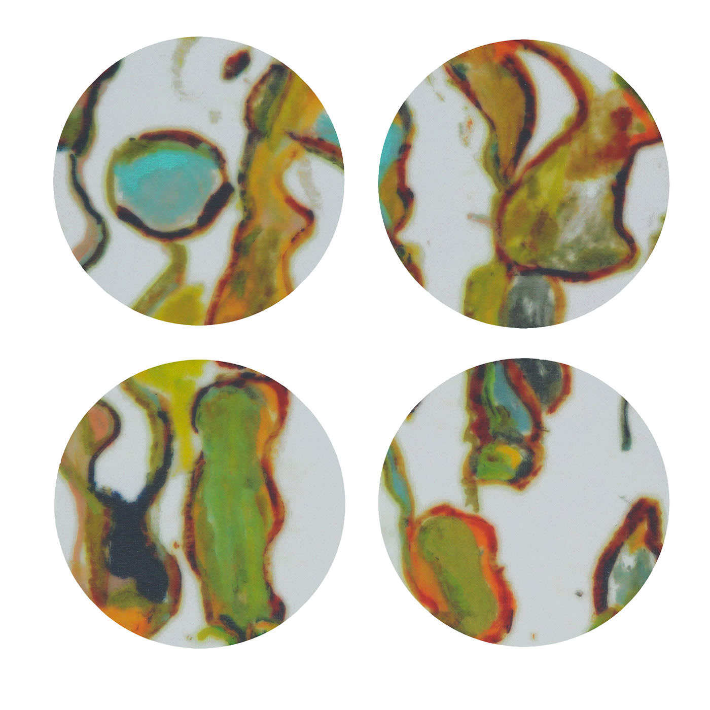 Set di 8 sottobicchieri policromi screziati Stromboli