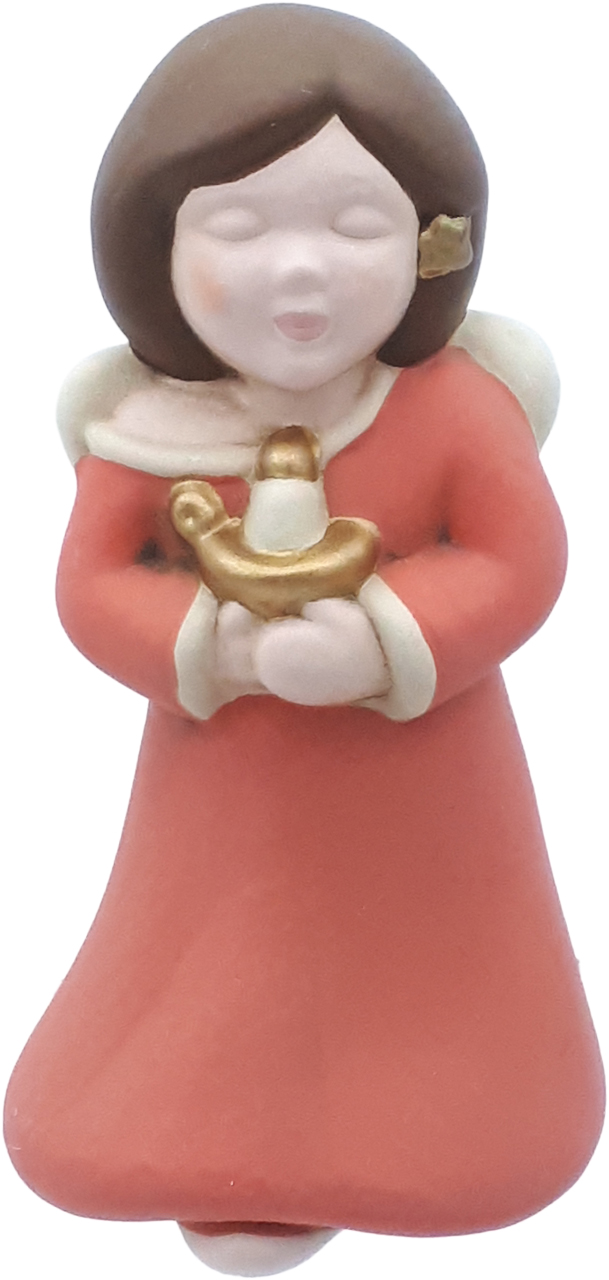 Angelo Custode Con Lanterna Rosso